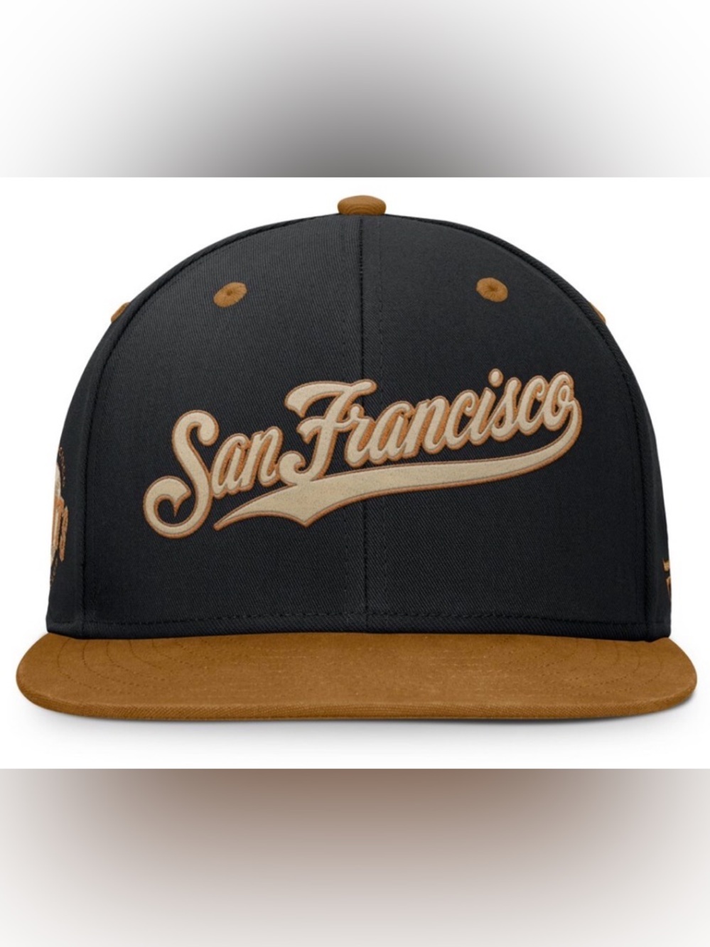 Fanatics San Francisco Black and Brown Script Snapback Hat‎